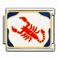 Scorpio zodiac Italian charm with silver base