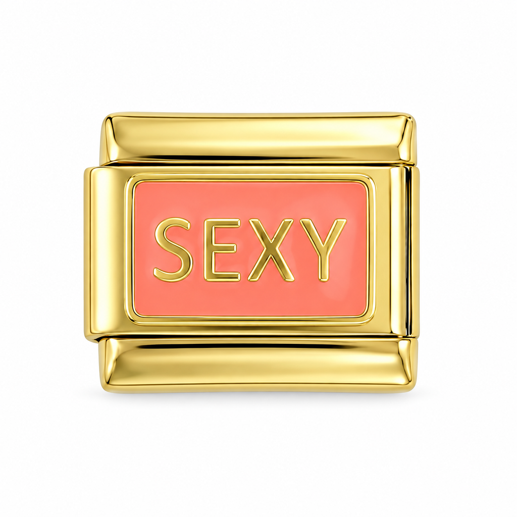 sexy gold Italian charm on a white background