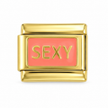 sexy gold Italian charm on a white background