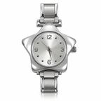 Astra watch head, silver-tone case, silver dial. Watch band not included.