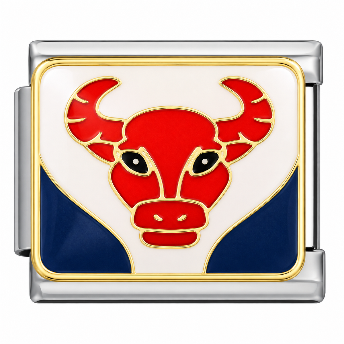 Taurus zodiac Italian charm with silver base
