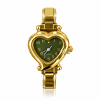 Valentina watch head — olive green dial, gold-tone case