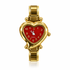 Valentina watch head — red dial, gold-tone case