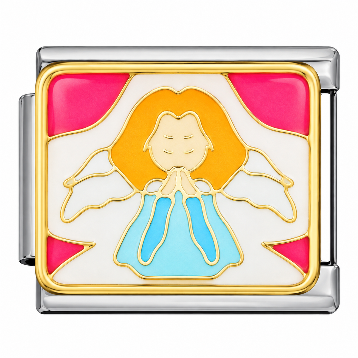 Virgo zodiac Italian charm with silver base