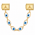 White Evil Eye Chain, complete gold-tone connecting set with two end links and six evil-eye details