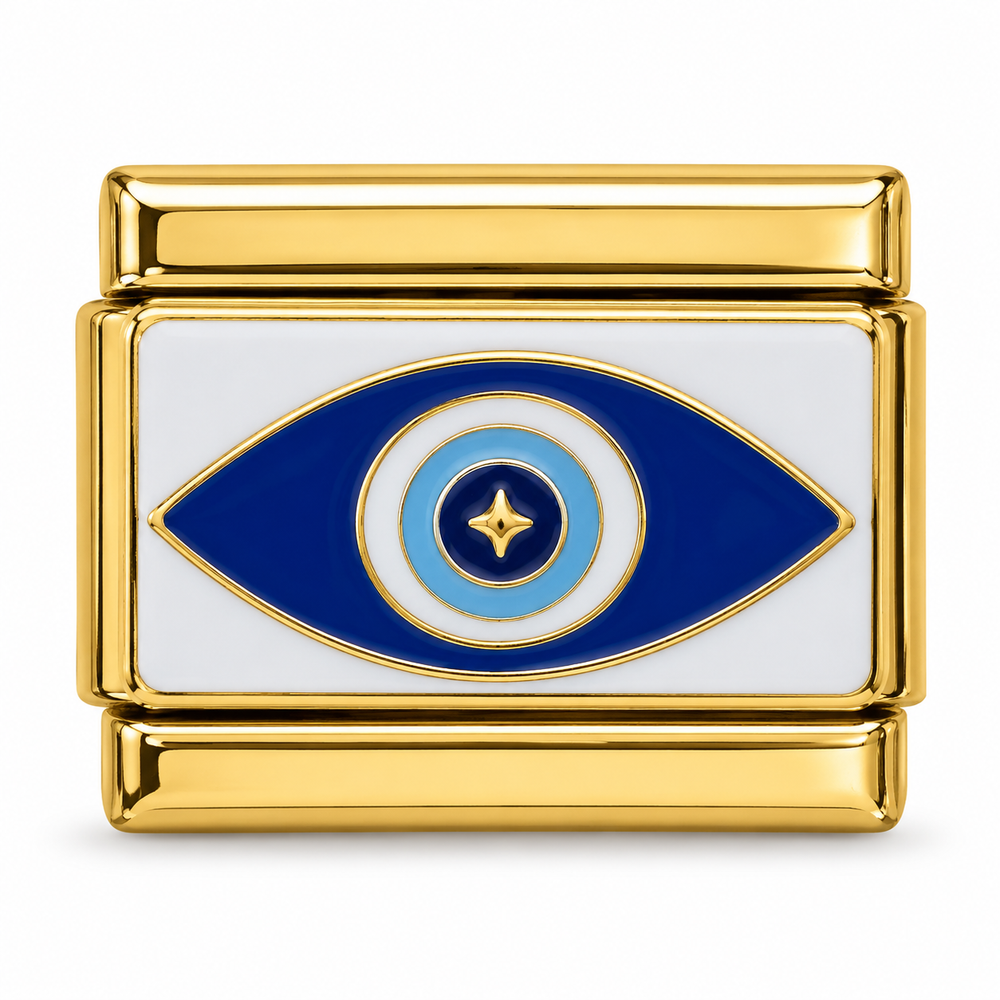 White Evil Eye - gold