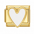 White Heart Italian charm