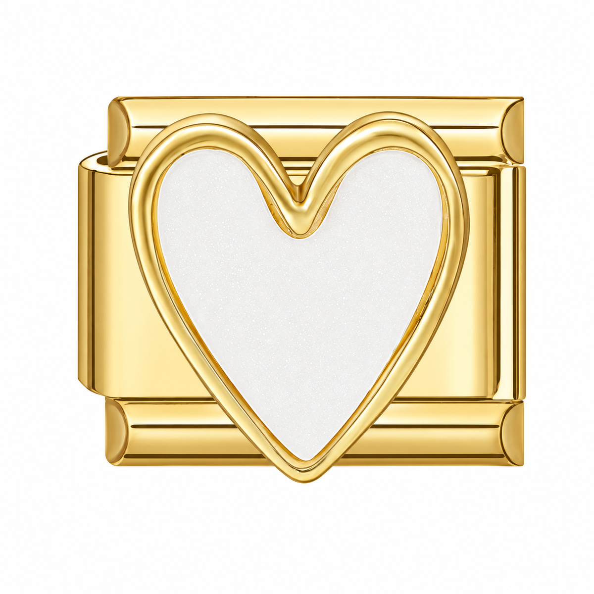 White Heart Italian charm